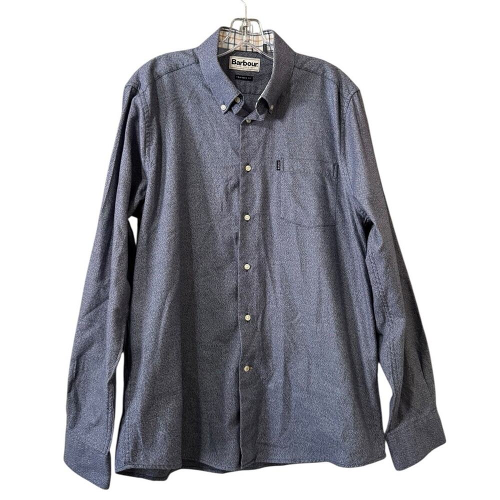 Barbour Tailored Fit Flannel Button Down Shirt Men Size Medium Classic‎ Outdoor